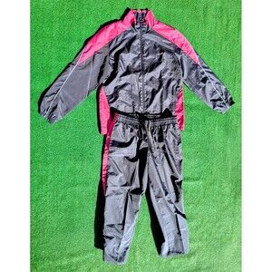 Vintage AVIA Brand Gray & Pink 2-Pc Tracksuit HEMMED Small Pants+Med Jacket EUC